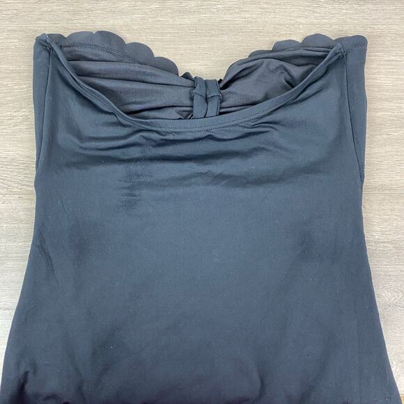 Kate Spade Black Scalloped Bandeau One Piece Swimsuit Sz.L - Picture 11 of 14